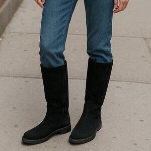 Gravati Black Suede Knee High Boots Vibram Gumlite Sole Classic Riding Style 9M